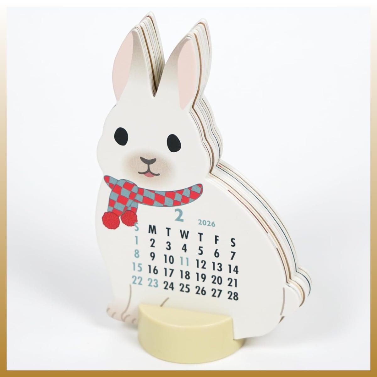 ◆オーダー用◆ダイカット アニマル うさぎ ブタ クマ 犬 カレンダー2026 アニマルダイカット うさぎ | うさぎセレクトショップ森音
