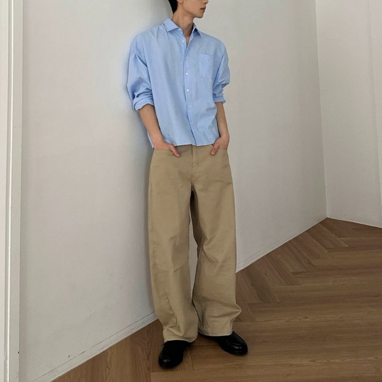 ストレートレッグ カーゴカジュアルパンツ　1309