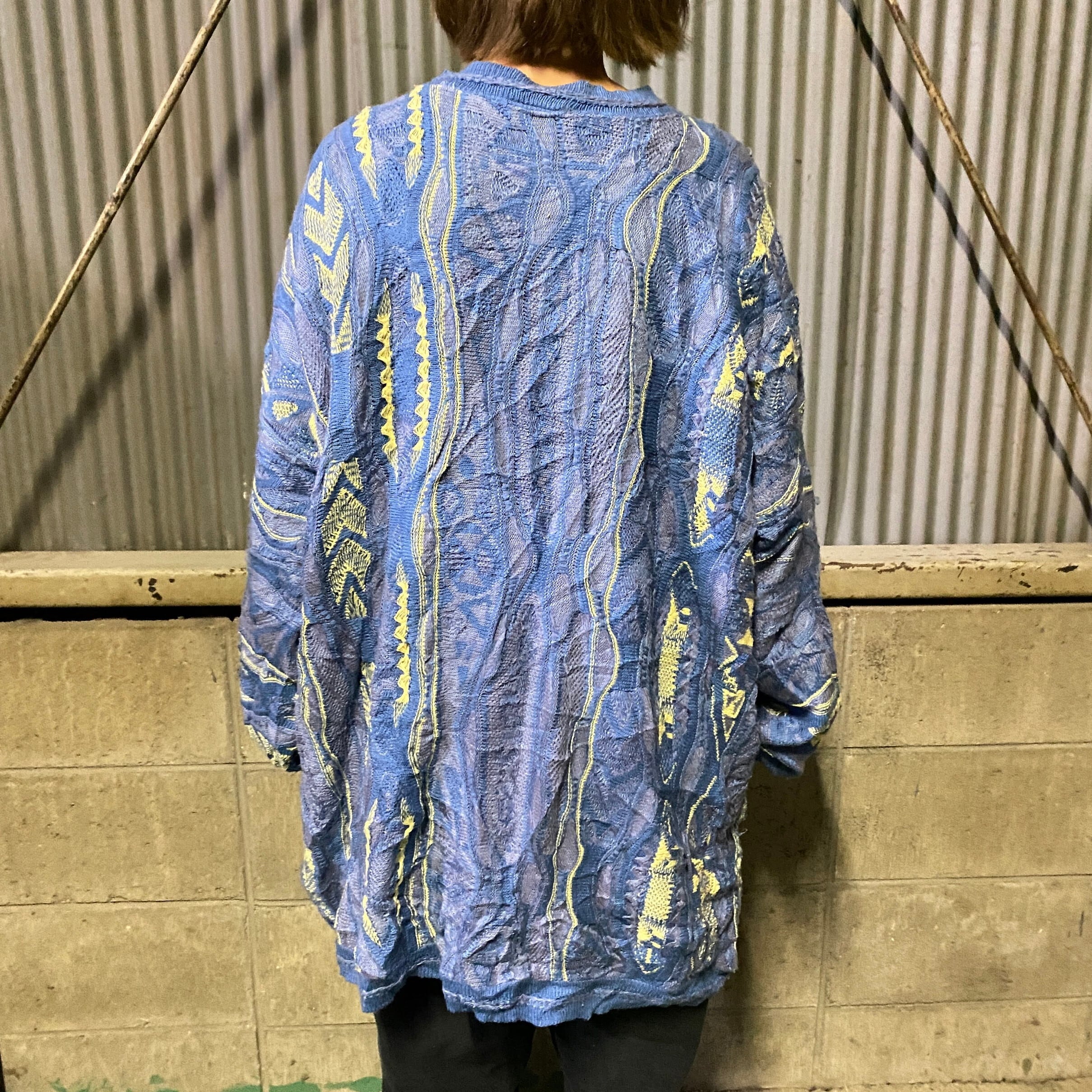 ビッグサイズ 00年代 COOGI クージー BASICS 3Dニット セーター メンズ 