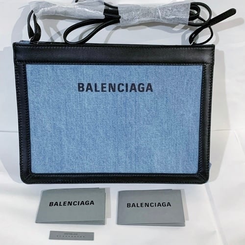 BALENCIAGA バレンシアガ デニムショルダーバッグ ブルー ブラック | ブランド古着Brooch powered by BASE