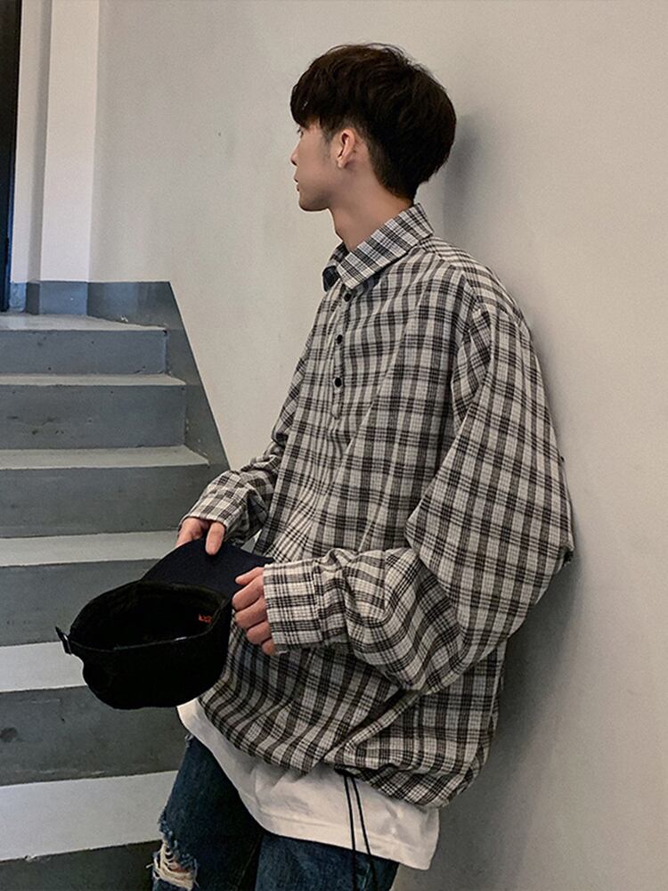 全2色 シャツ トップス チェック カジュアル 長袖 おしゃれ