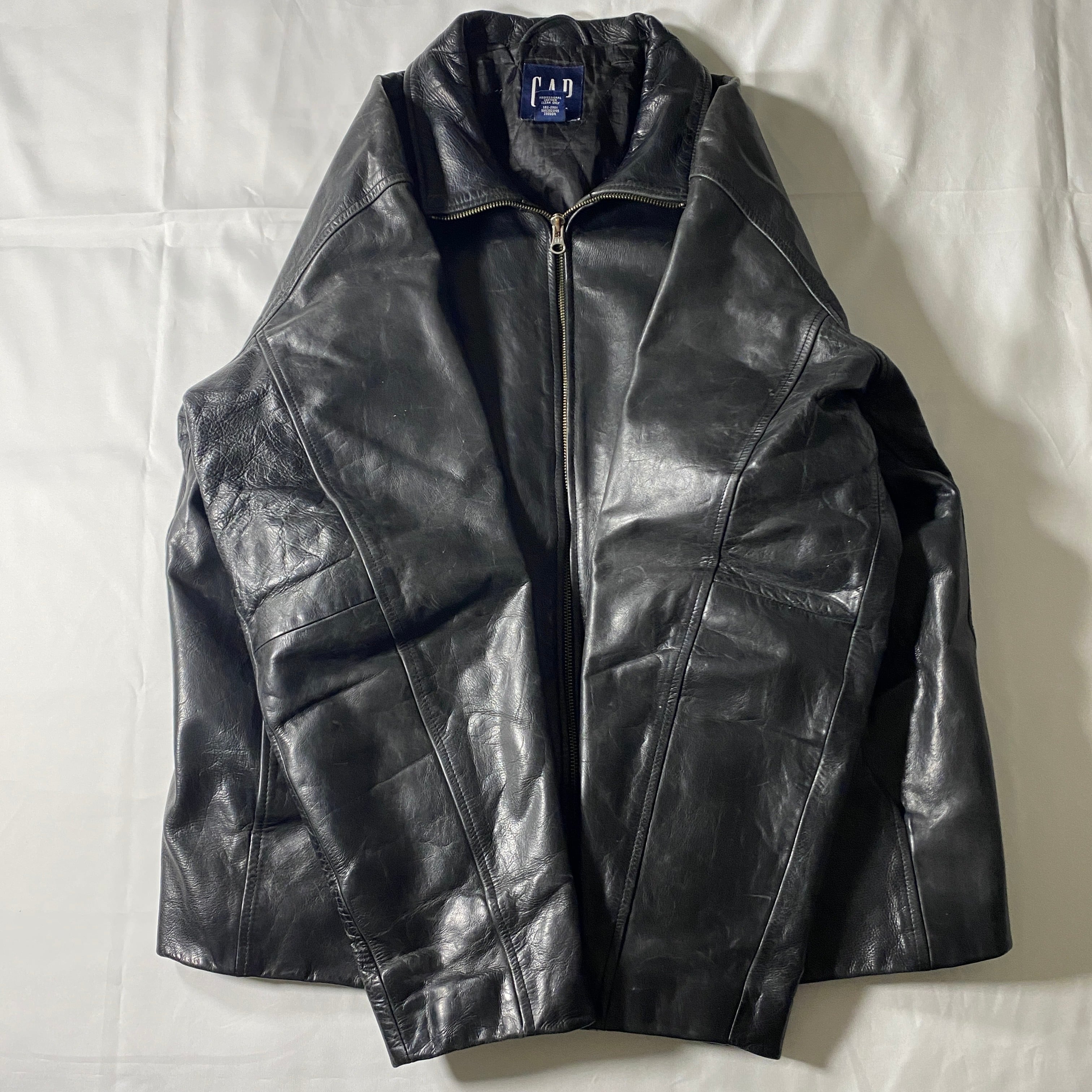 ジャケット・アウター 00s old gap leather bomber jacket y2k 2000s GAP Leather Jacket Size S キッズのXXXLですがメンズのS程度