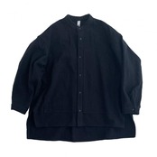 〈 MOUN TEN. 23AW 〉 organic cotton pocket shirt / black / 110-140