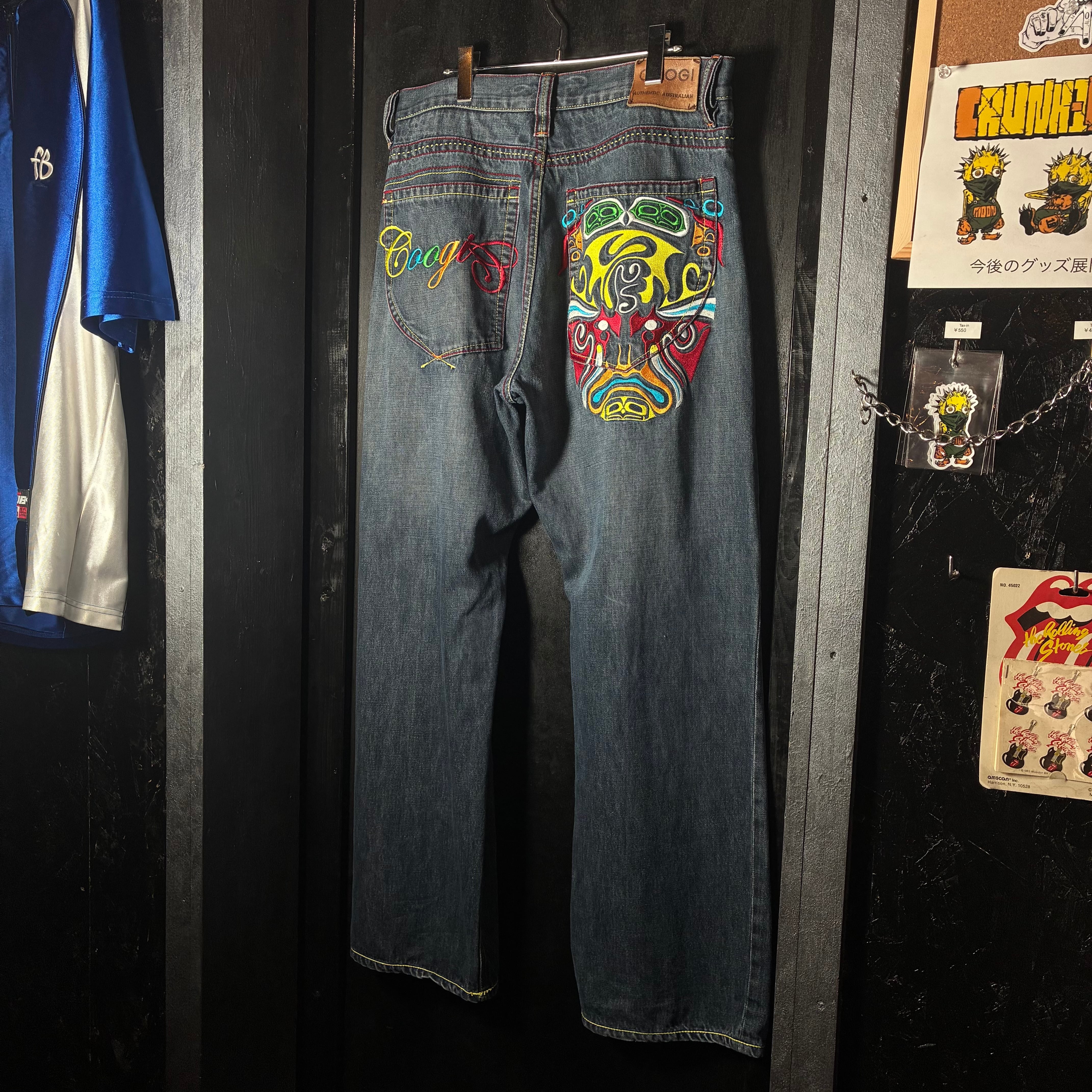 COOGI Hip Hop デニムパンツ 刺繍 クージー バギーパンツ W38 | 古着屋