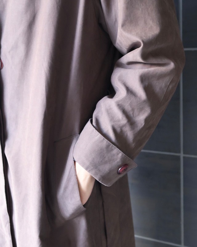Fly front bal collar coat