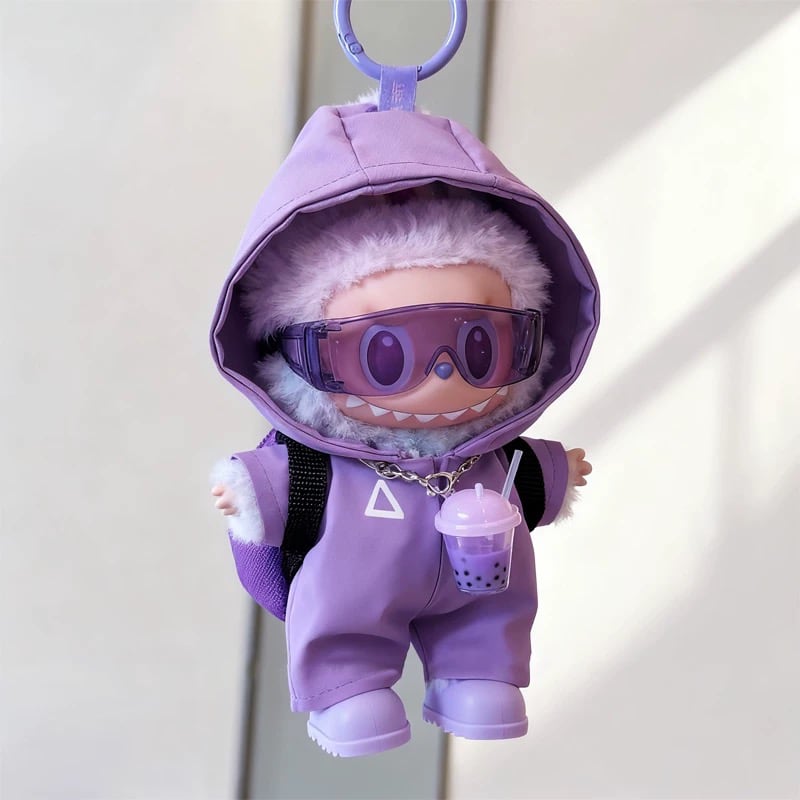 おしゃれな外出着セット!クールでキュートな着せ替えセット♡ labubu 15cm 17cmラブブ アウトドアスタイル フル装備 4色展開