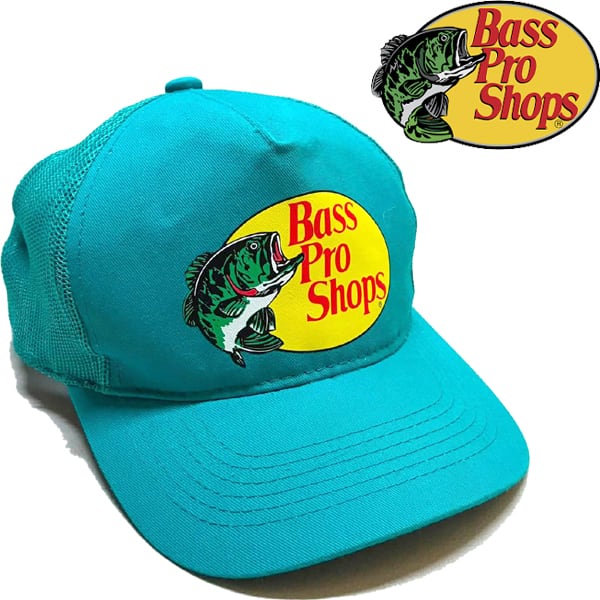 １回のみ、オークション　BASS PRO SHOPS キャップ　帽子　珍品！ 1点物◇バスプロBASS Pro釣り帽子メッシュキャップ古着メンズ
