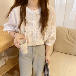 ホワイトデザインアップシャツ　A0998