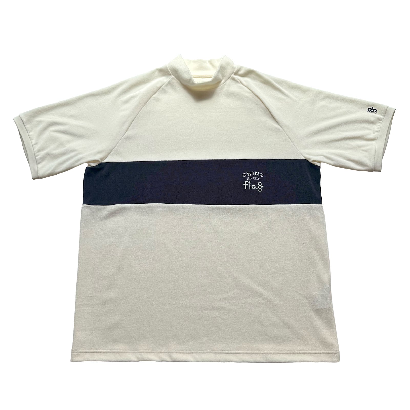 HIGH GAUGE PILE MOCK NECK SHIRT -WHITE / NAVY-