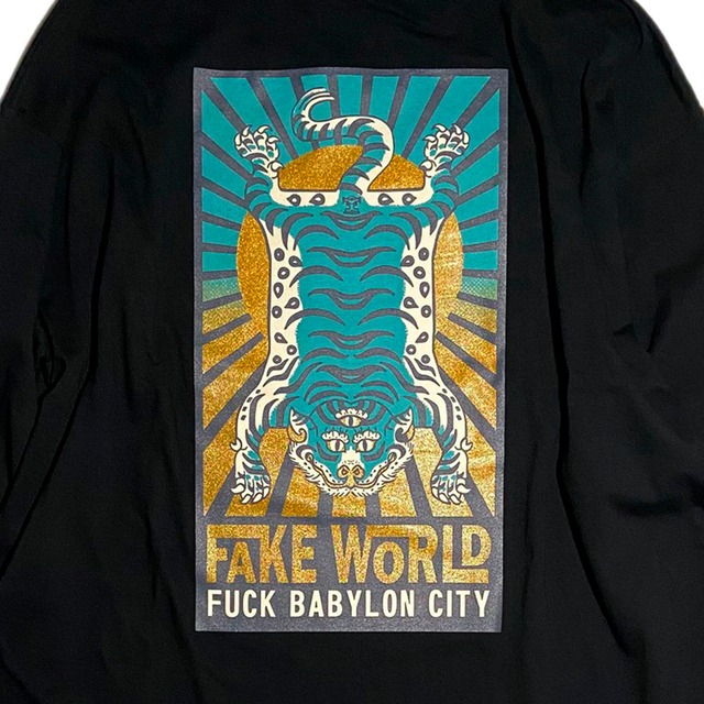 神眼芸術『FAKE WORLD』Long sleeve T-shirt ビッグシルエット (TOTEM TRAXX Remix Ver.)