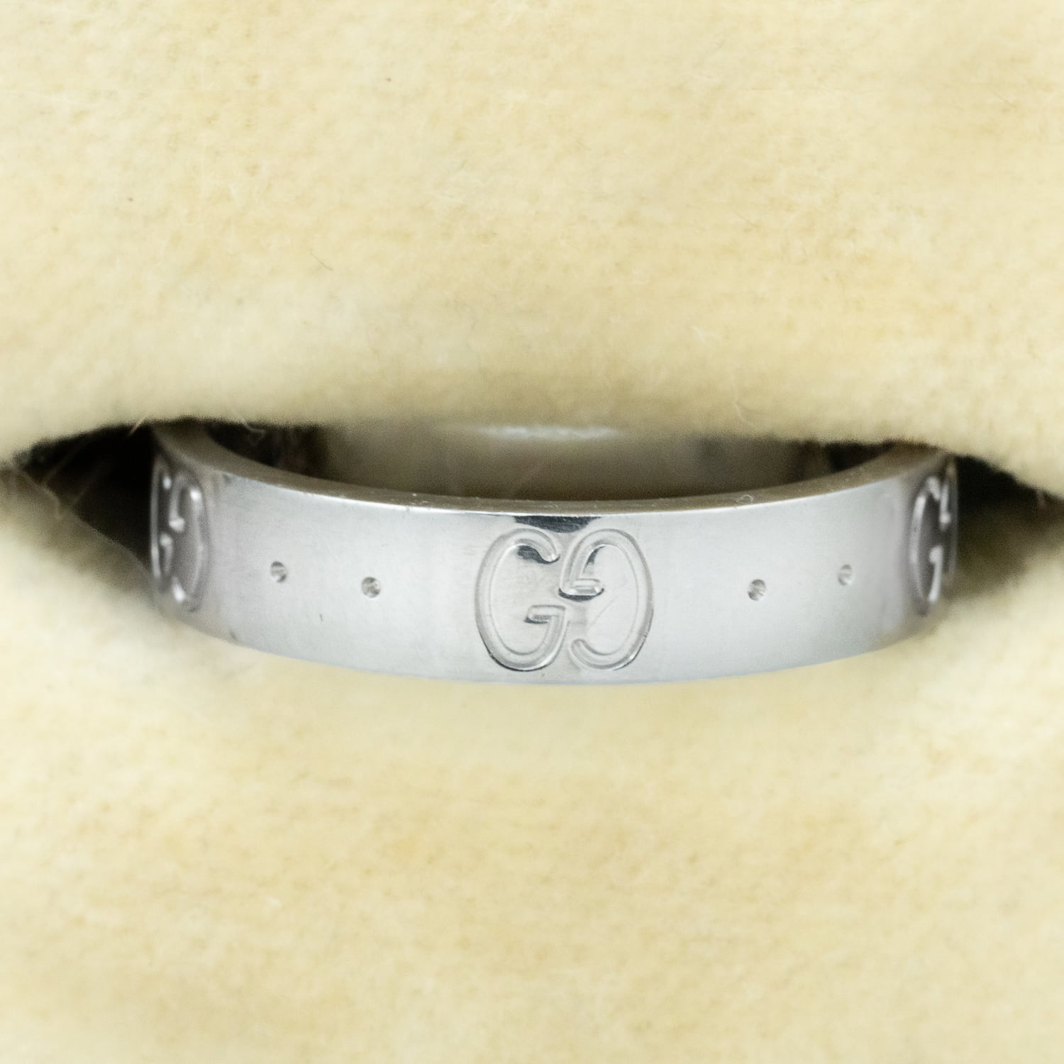 GUCCI ICON K18WG リング|ダブルGのロゴが際立つミニマルなアイコニックデザイン MOR00671