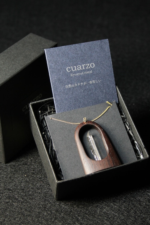 【114】宮崎クリスタル ローズウッドペンダント