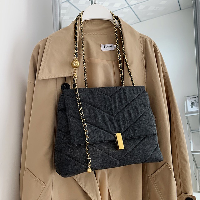 チェーン オータムウィンタースタイル 秋物 冬物 スクウェア メッセンジャーバッグ 手作りハンドバック27557002203