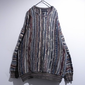 90s EURO "croft & barrow" Multicolor 3D Design Knit