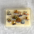 フェーブ　陶器ミニチュア　船10個セット　帆船　LA MARINE ROYALE　ガロットデロア
