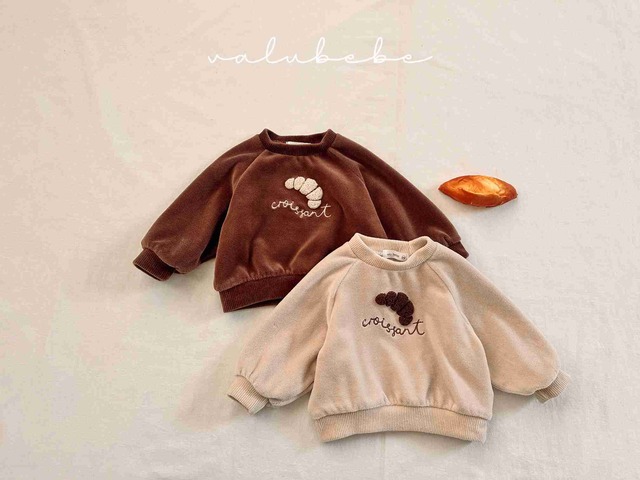 【取寄】valubebe｜croissant velour sweatshirt｜クロワッサンベロアスウェット｜6M-18M｜baby