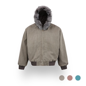 ファーフーディデザインジャケット_< 3:color >