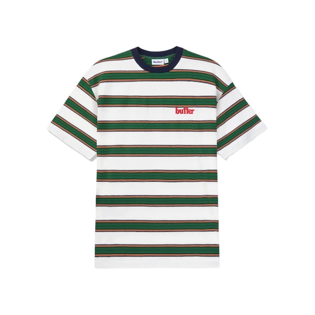 BUTTER GOODS【Stripe Tee - Green / White】