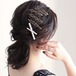 HAIR PIN || 【通常商品】 BLOSSOMS HAIR PIN SET A || 2 HAIR PINS || GOLD×WHITE || FBB074