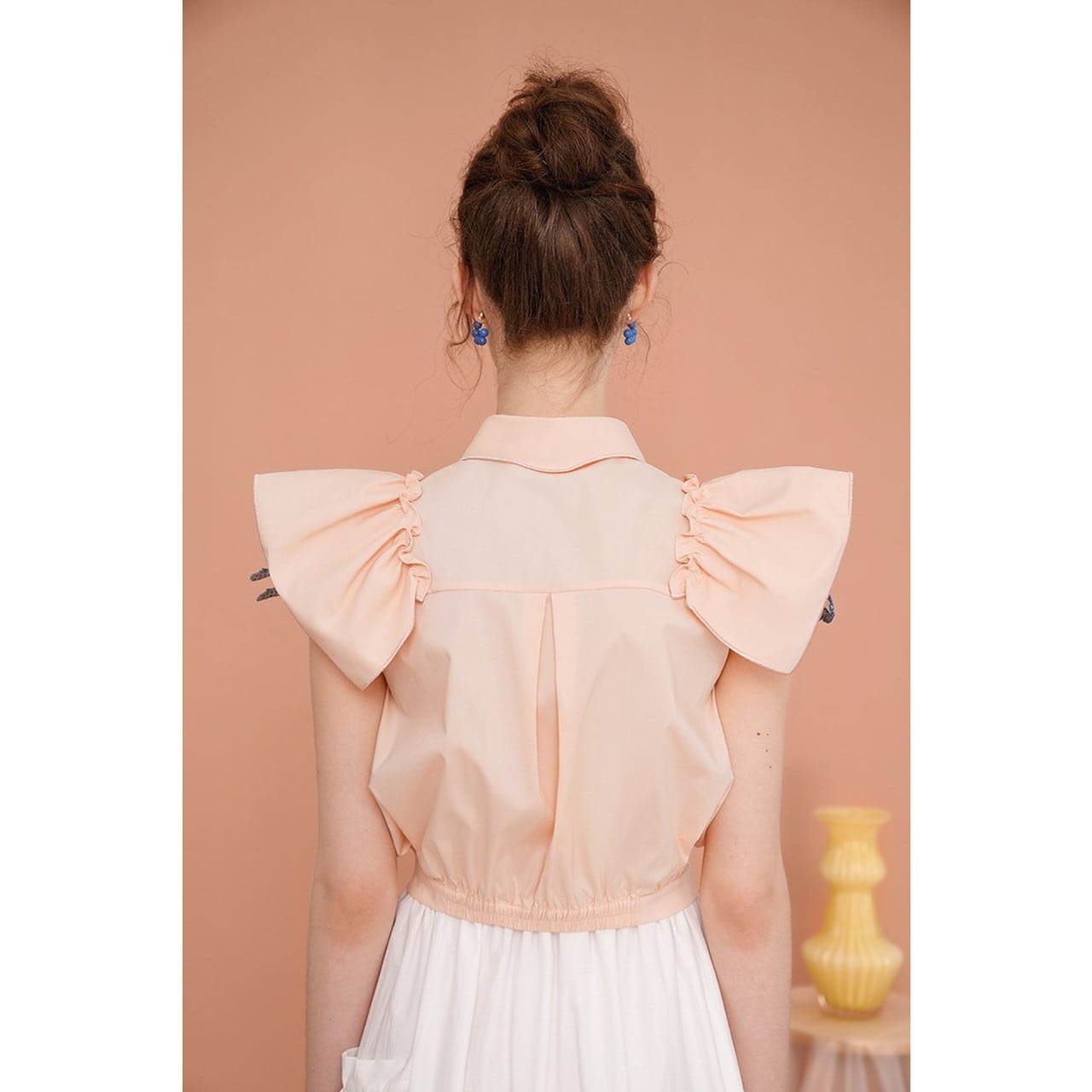 2色】rabbit刺繍フリルブラウス (kai0355) | Shelluits