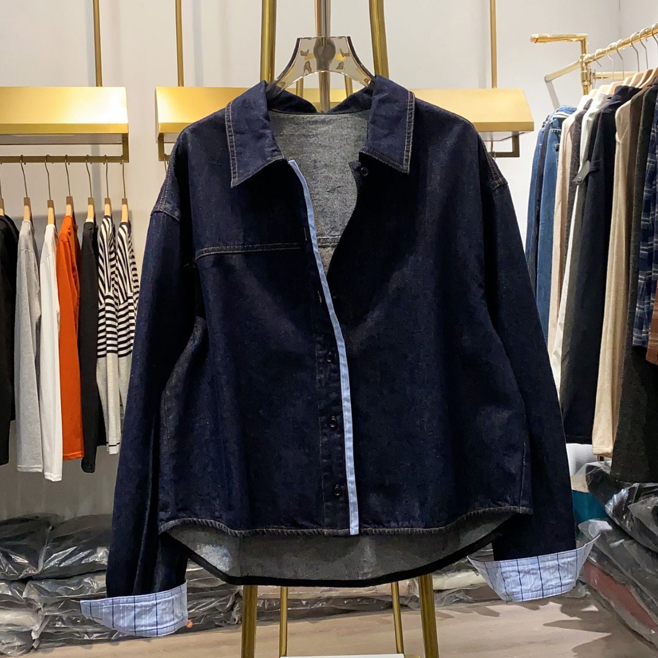 ゆったりシルエット デニム風ジャケット Ln00468