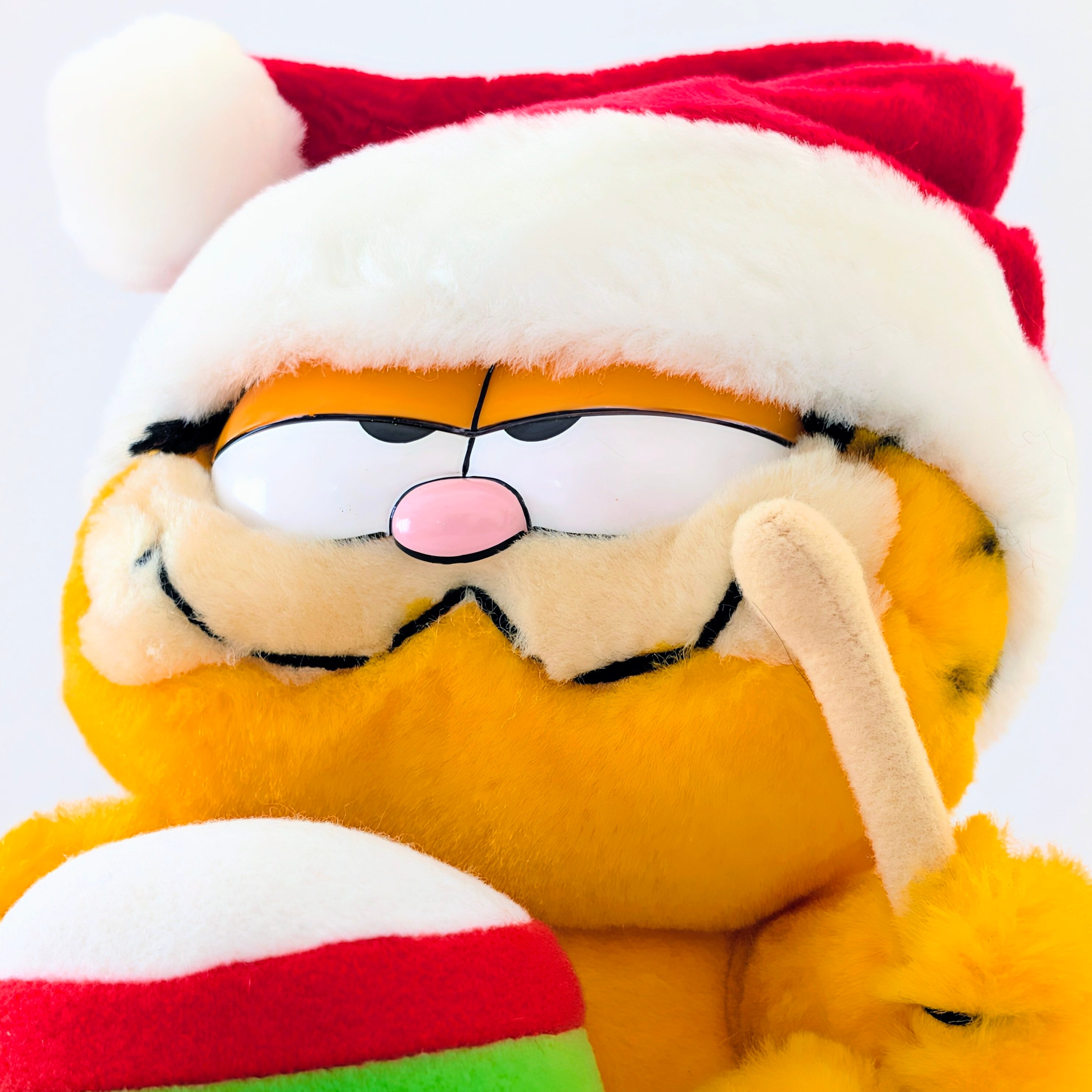 ☆ VINTAGE 1988 ☆【 Garfield ( ガーフィールド ) 】『 Garfield HAPPY HOLIDAYS DRUMMER ガーフィールド ハッピーホリデー ドラマー』ガーフィールド10周年記念限定 / ぬいぐるみ / プラッシュ / plush / 1980年代年製 〚アメリカン雑貨 アメトイ〛