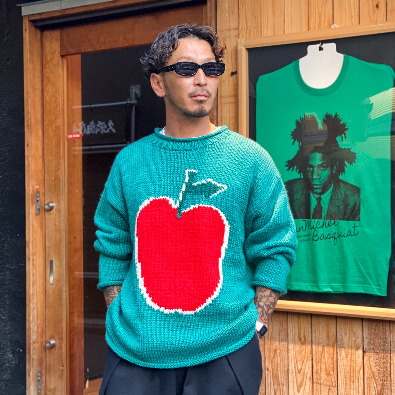 CC "BIG APPLE" HAND KNIT -GREEN-