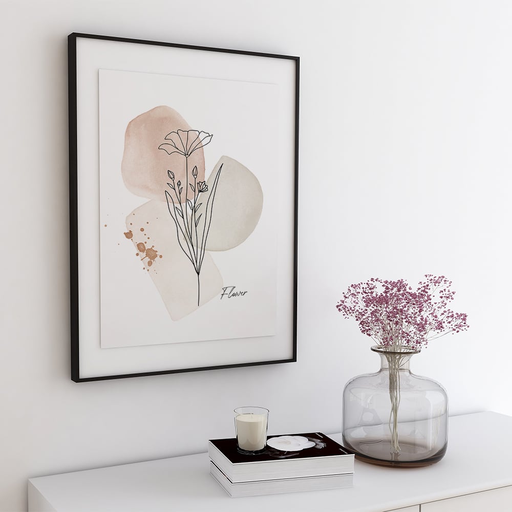 花と抽象画のポスター / i0069 /インテリアポスター アートポスターA5