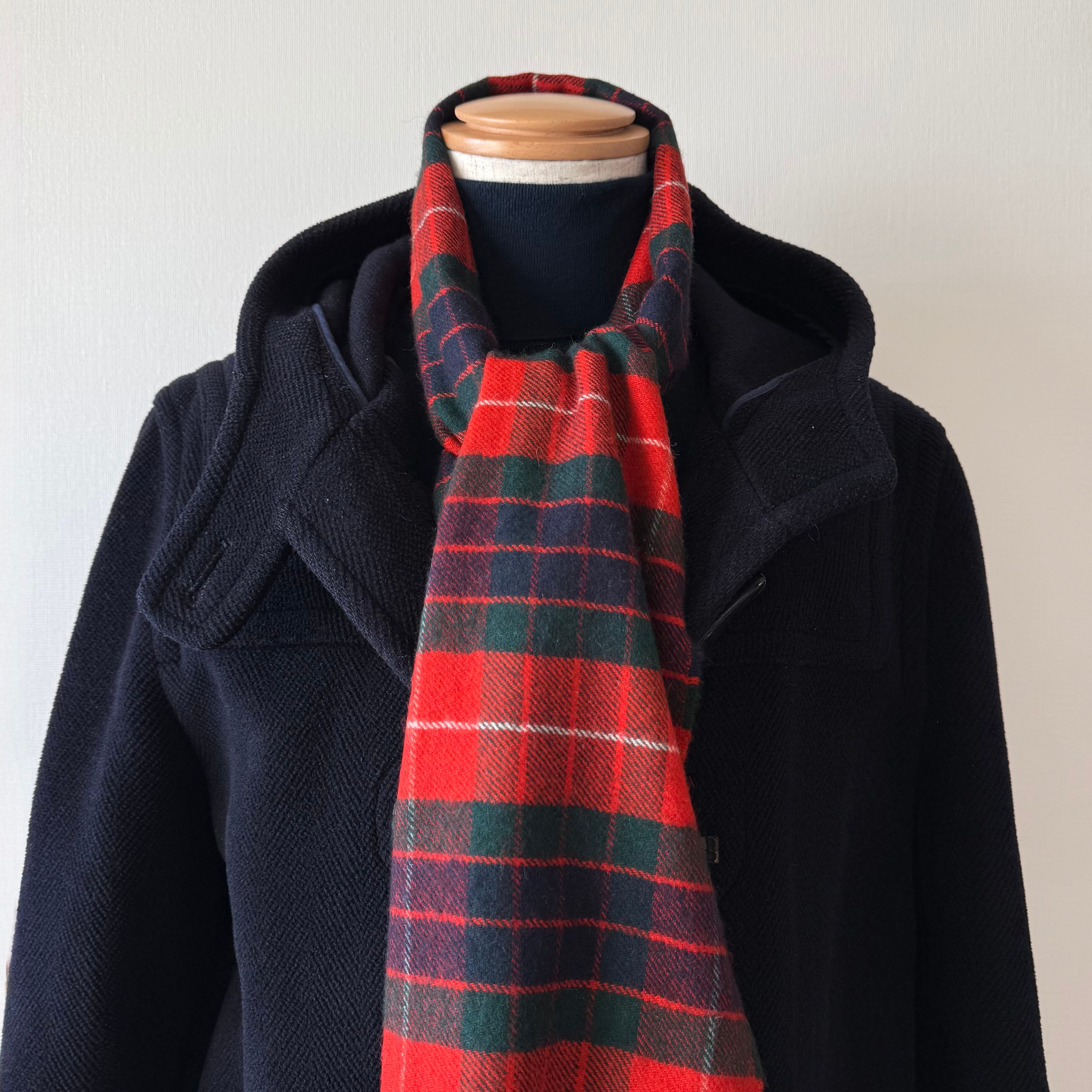 Johnstons of Elgin フレイザーレッド タータン カシミヤ×ウール