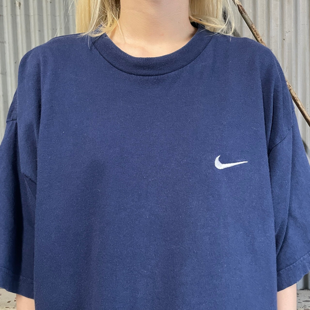 00年代 NIKE ナイキ スモールスウォッシュ 刺繍 Tシャツ メンズXL 古着 