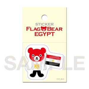 FLAG BEAR STICKER ＜EGYPT＞ エジプト （小（S））