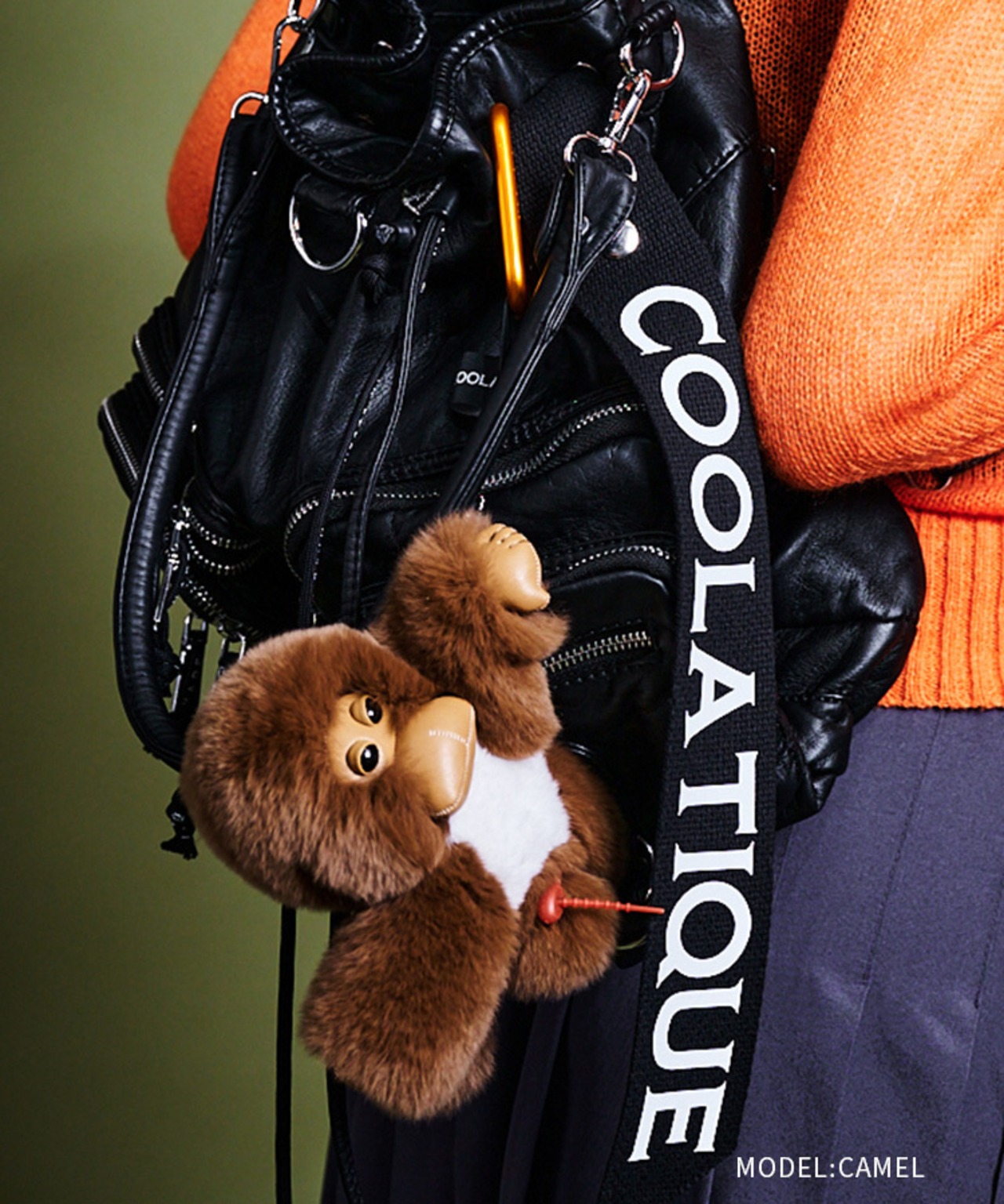 COOLAファーモンキーBAGチャーム (CAMEL)　CQ-47523H