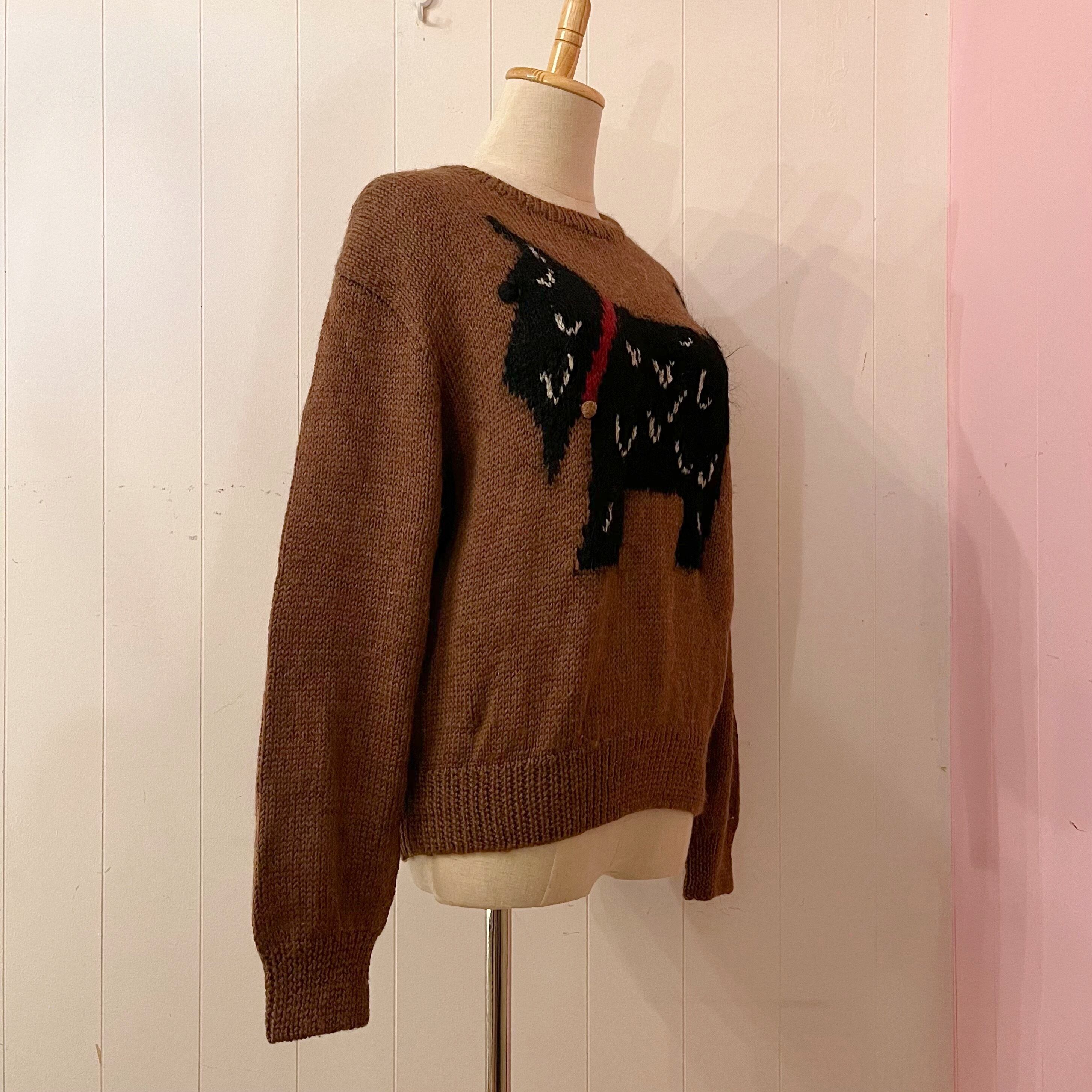 black terrier knit sweater