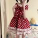ゆめかわ♡ドット柄レッドワンピース　wanpi200