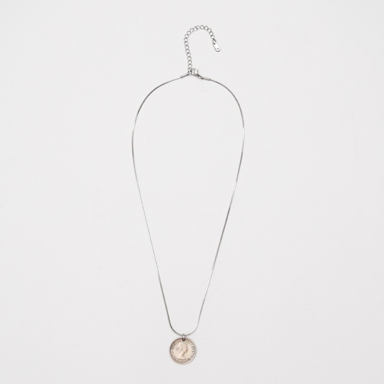 シックスペンスコインスネークチェーンネックレス コイン ペンダン