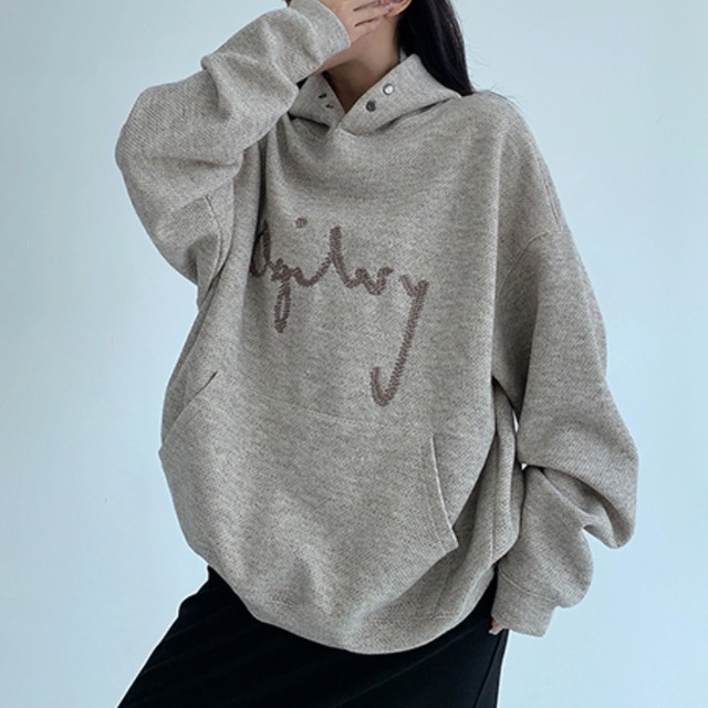 logo embroidered design hoodie　ロゴ刺繍デザインフーディー　J1560