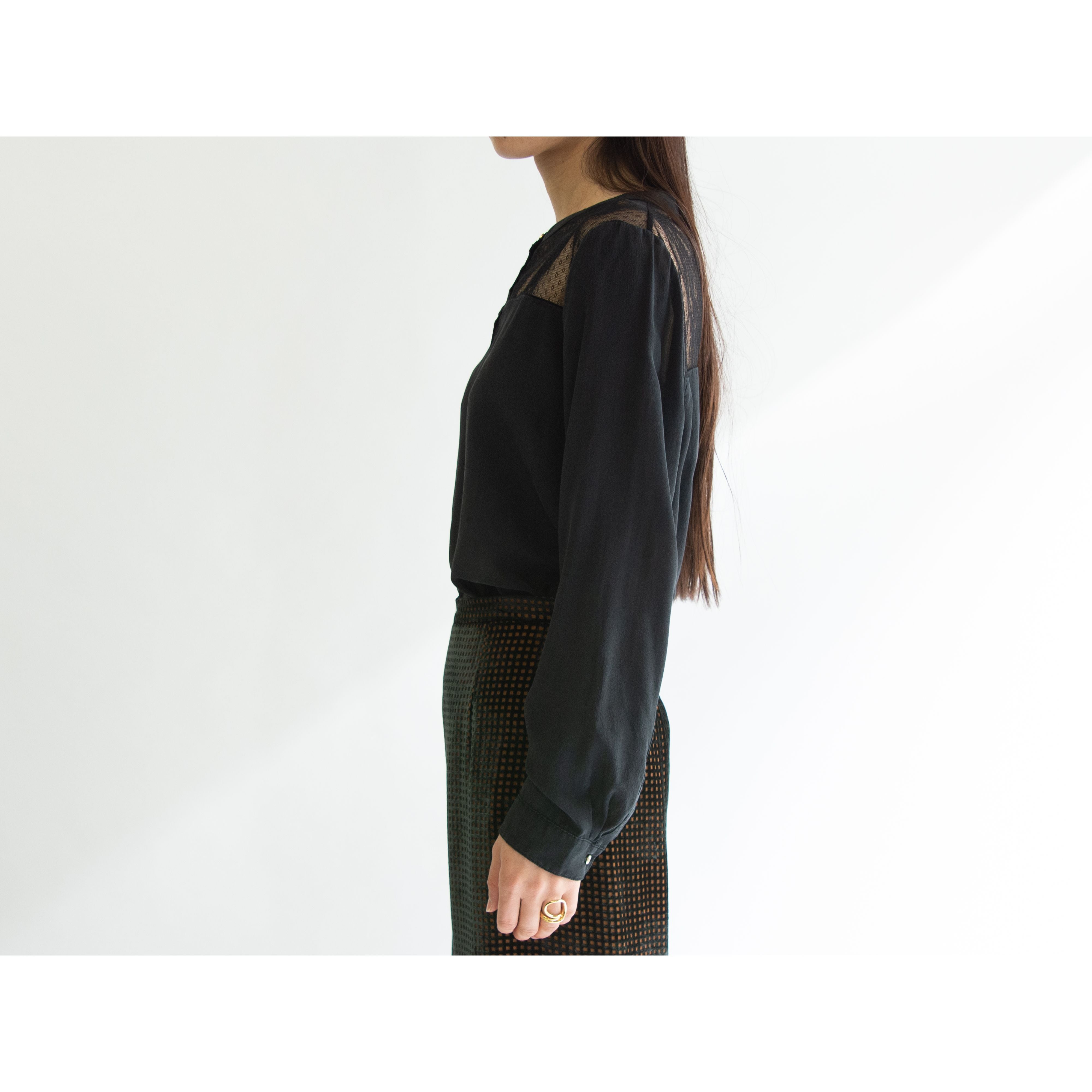 【KOOKAI】Made in Tunisia 100% Silk Pullover Blouse（クーカイ チュニジア製 シルクプルオーバーブラウス）