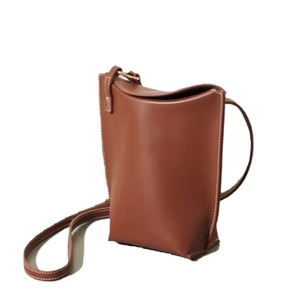 LOEWE　レザー　ゲートポケット　ショルダーバッグ　ブラウン