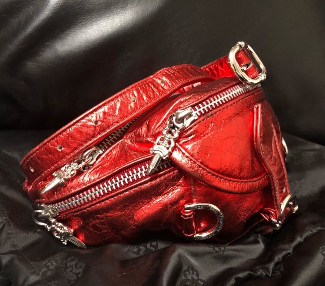 CHROME HEARTS クロムハーツ スナットパック ミニ レッド ショルダー