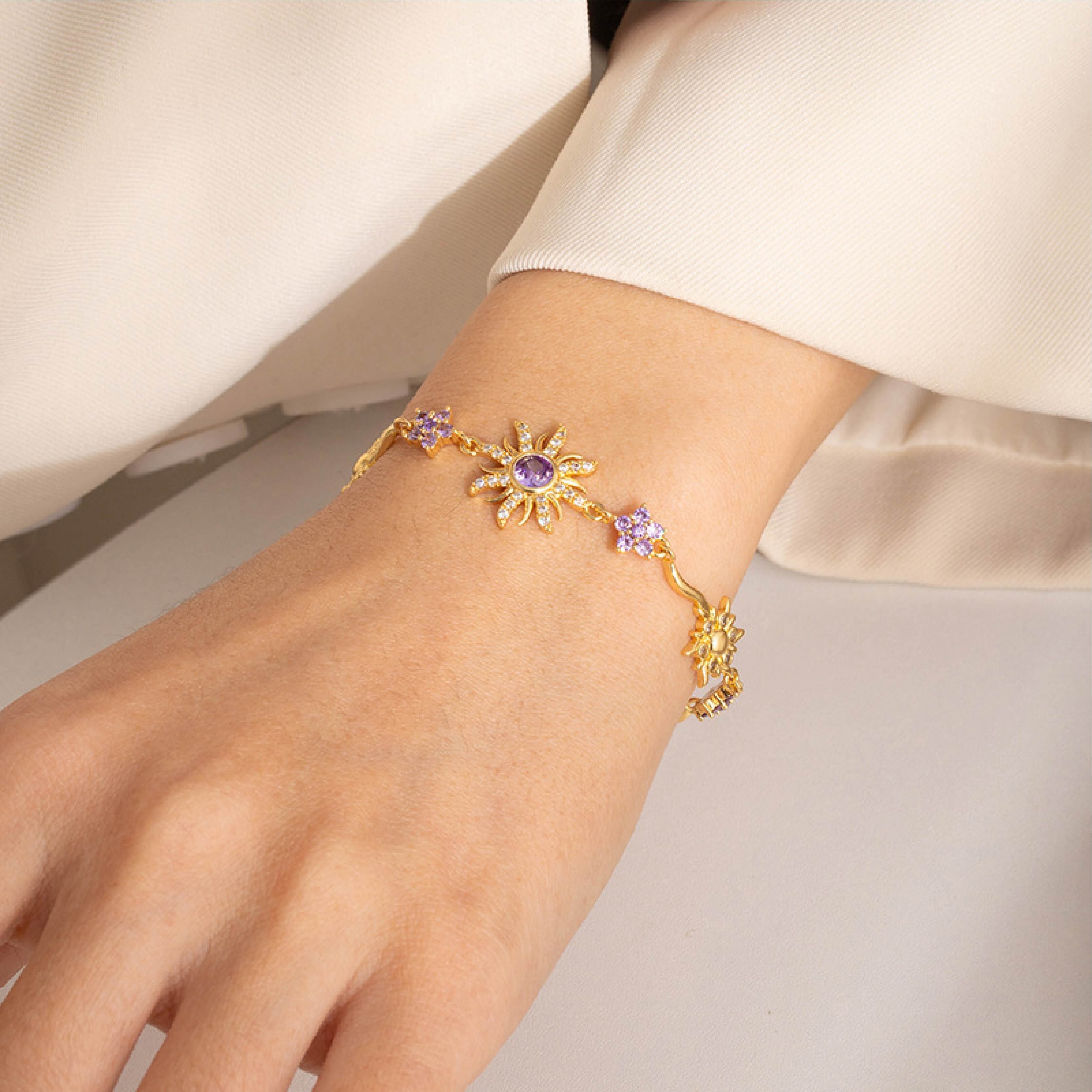 HY 719 . ラプンツェルブレスレット レディース ブレスレット 紫花