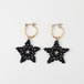 タティングレースとビーズのピアス the First Star＜ザ・ファーストスター＞ Black ※イヤリングに変更可