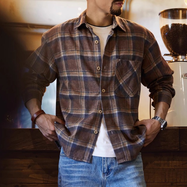 ウォッシュドカジュアルチェックシャツ 11156