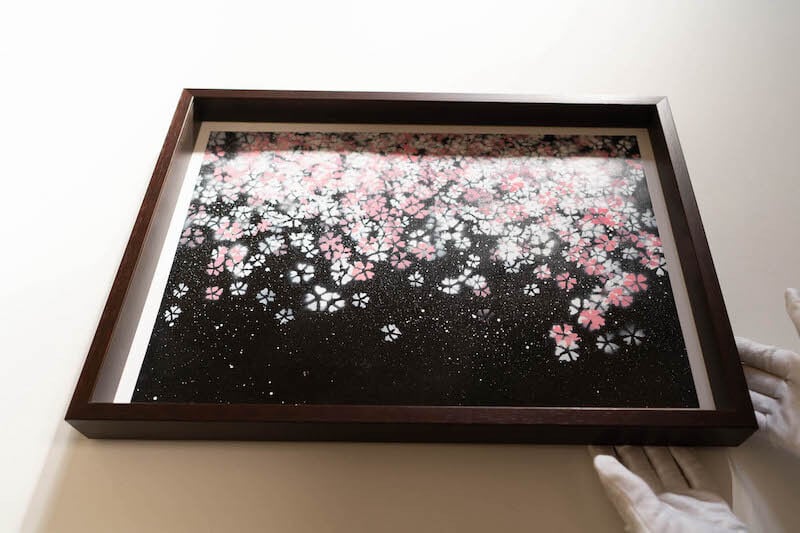 Sakura (額入り特別作品) / 夜桜のスプレーアート作品 絵画販売