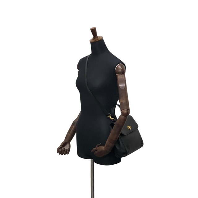 CELINE セリーヌ ハンドバッグ ブラック マンテル レザー 2way シボ vintage ヴィンテージ オールド nnb8md