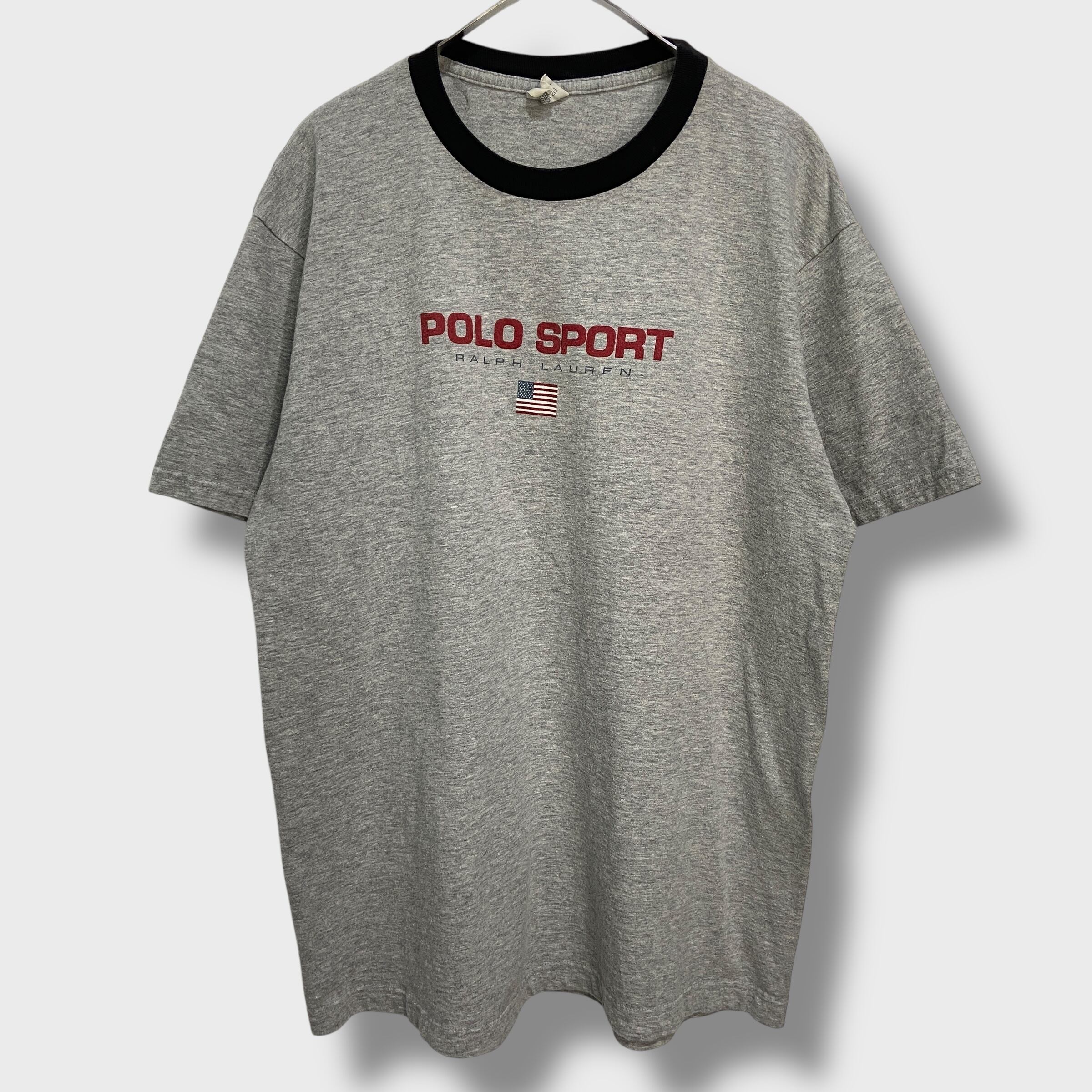 90s POLO SPORT ラルフローレン ラガーシャツ 星条旗ロゴ Mサイズ