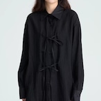 Textured Fabric Tie-Bow Shirt (ME252)