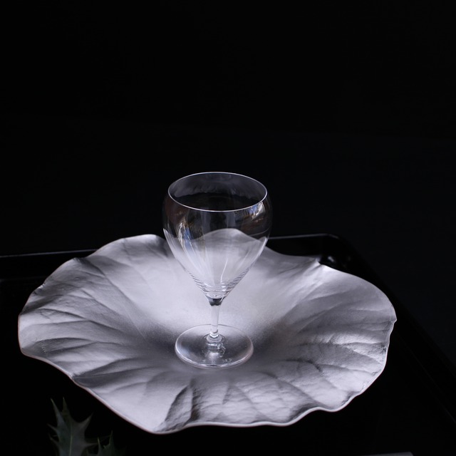 李荘窯　プラチナ　蓮の葉皿