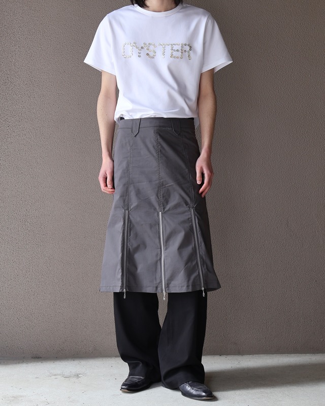 <Last one > theworldisyouroyster 25ss/SHIMMER Multi-zipper Skirt