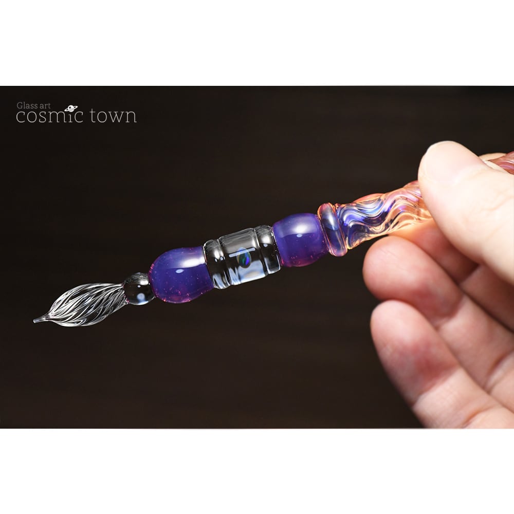 月のガラスペン / ボロシリケイト【オパール入り】【cosmic town