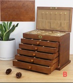 ジュエリーボックス 木製 大容量 6段 引き出し アクセサリーケース 宝石箱 収納ボックス ネックレス掛け 鍵付き アンティーク調 天然木 プレゼント ギフト 母の日 誕生日 レディース